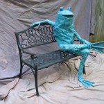 frog sculpture by Beau Smith bench 5-12s frog sculpture by Beau Smith bench 5-12s