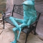 frog sculpture by Beau Smith bench 5-12w frog sculpture by Beau Smith bench 5-12w